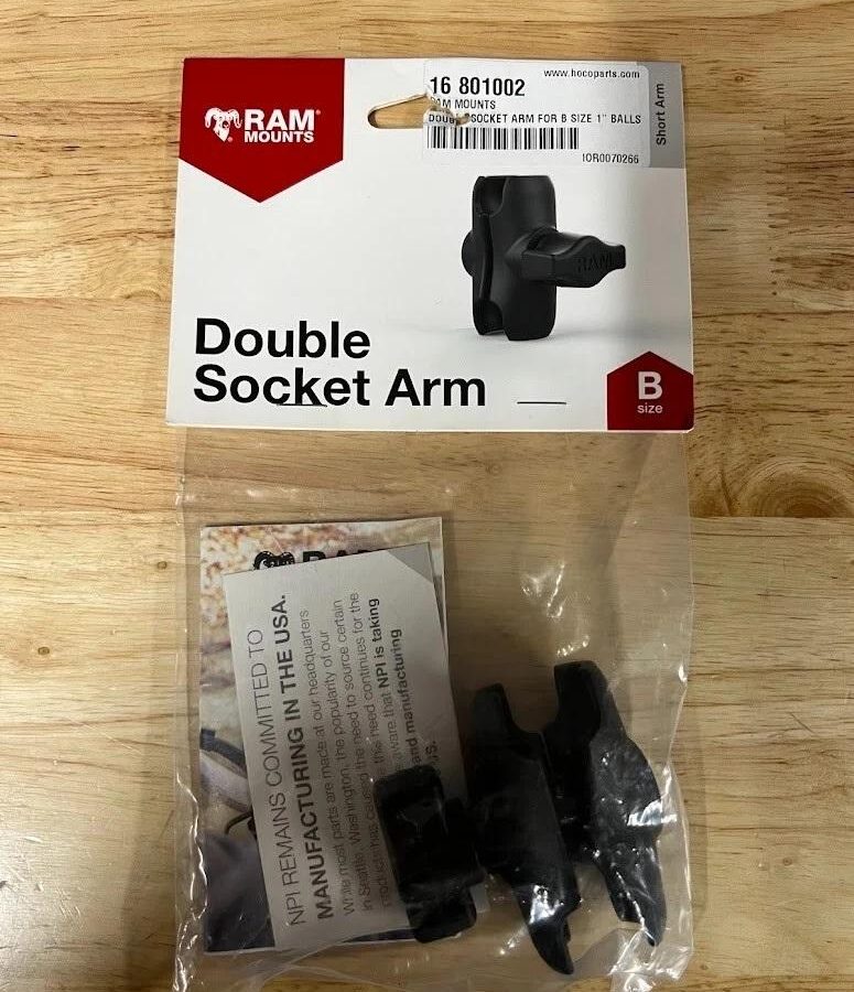RAM Double Socket Arm For 1″ Ball